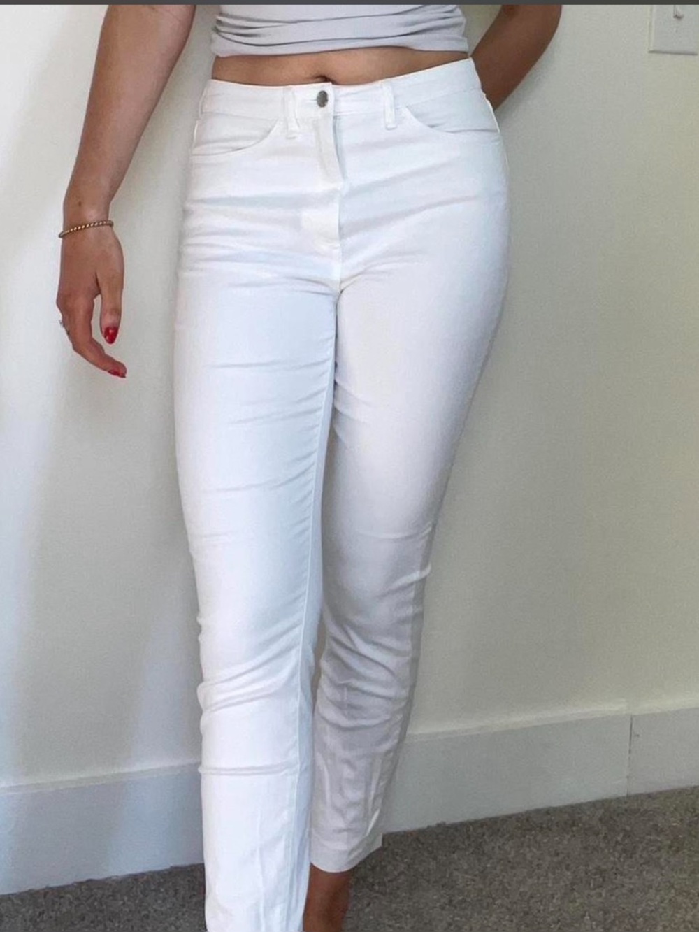 Peter Millar White High-Rise Slim Jeans